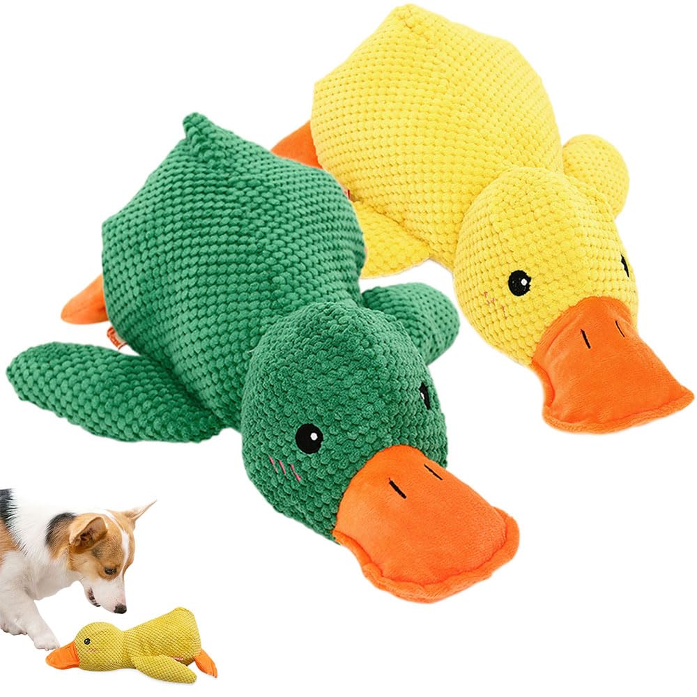 2025 Upgraded Quack-Quack Duck Dog Toy, 9In The Mellow Dog Calming Duck Dogs' Emotional Support Duck For Dogs Indoor Puppy, Yell