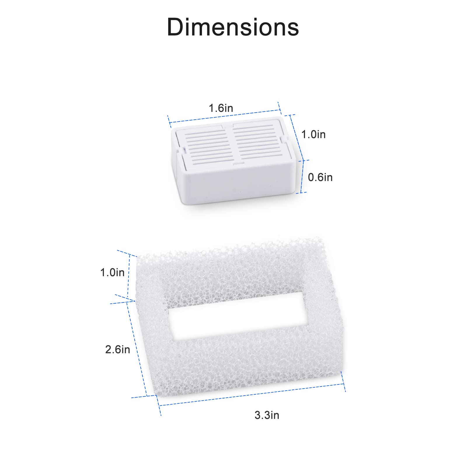 Wonder Creature Cat Fountain Filter For Aurora, Cupcake And 360?Stainless Steel Cat Water Fountain, 8 Carbon Filters 2 Foam Filters Ceramic Cat Fountain Water Dispenser Dog Fountain Filters Pack