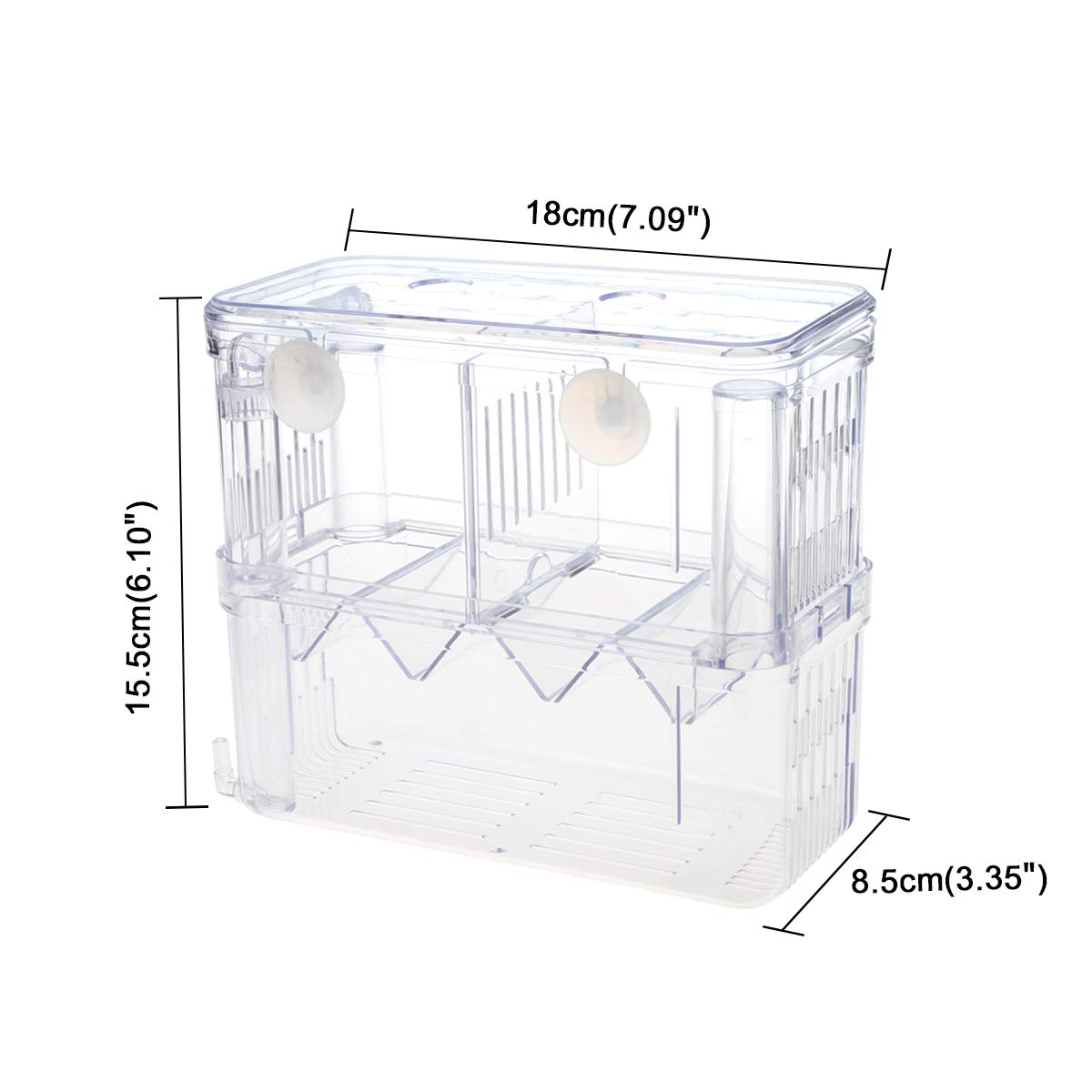 Senzeal Aquarium Fish Breeder Box Plastic Fish Isolation Breeding Box Hatching Incubator For Baby Fish Shrimp Clownfish Guppy