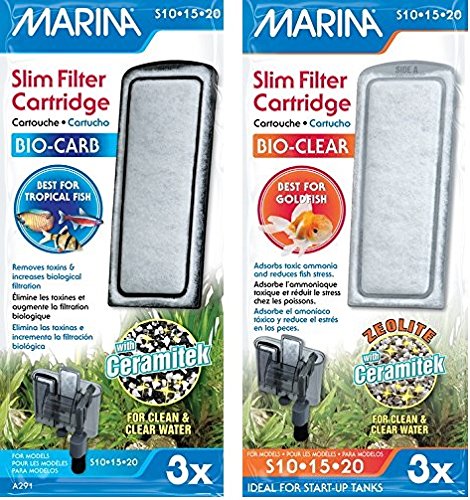 Marina (3 Of Each) Slim Filter Carbon Plus Ceramic Cartridges And Zeolite Plus Ceramic Cartridges