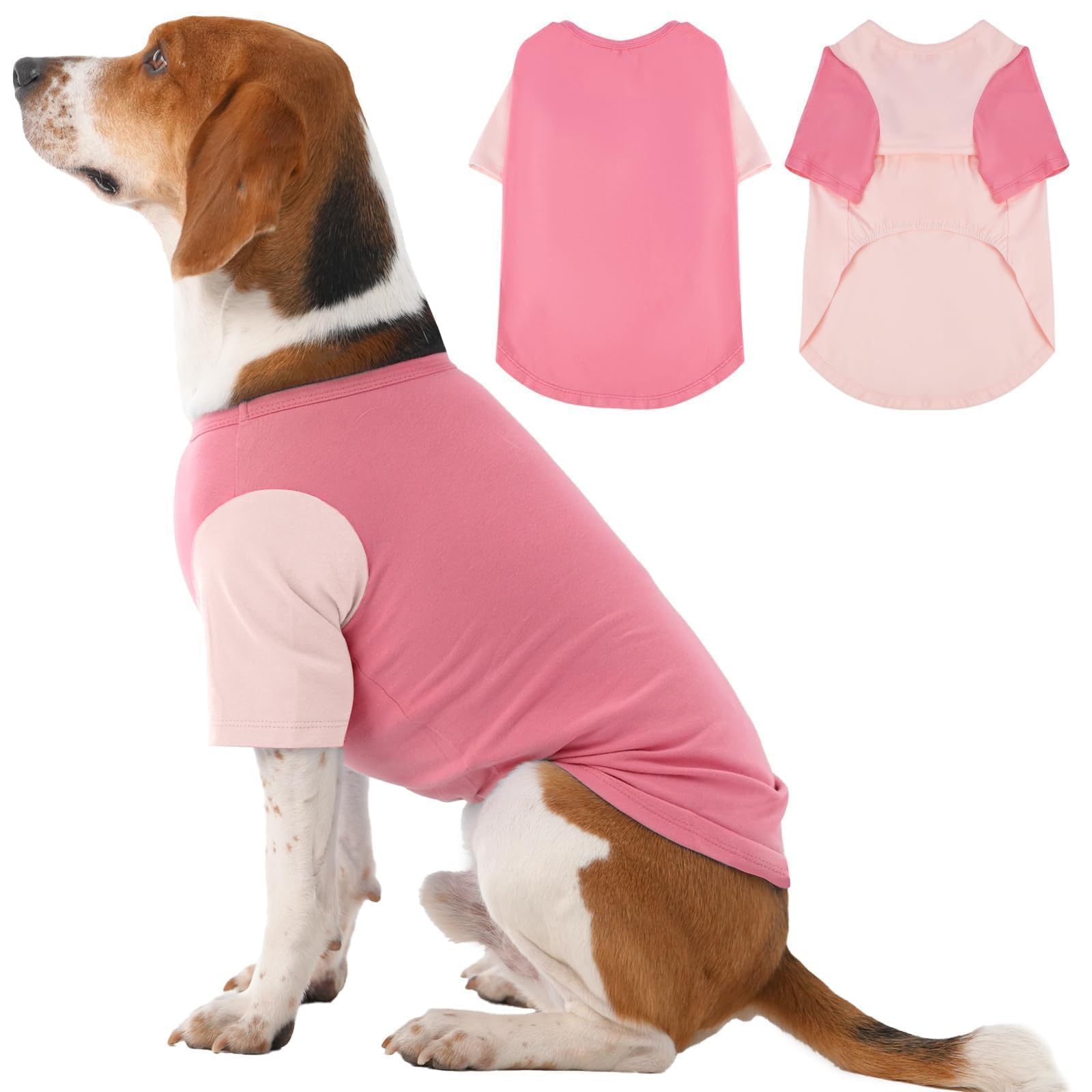 Ikipuko 2 Pack X-Large Dog Shirts - Breathable Lightweight Basic Tees, Durable Moisture-Wicking Dogs Clothes For Beagle, Bullmas