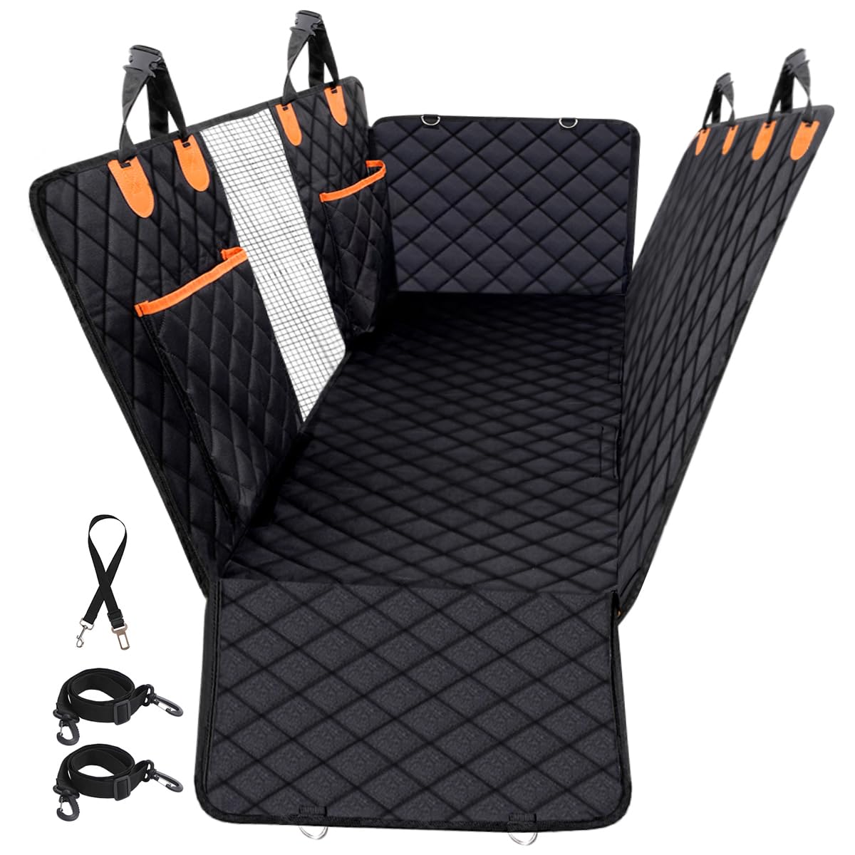 Avacson Dog Car Seat Cover For Back Seat, 100% Waterproof Dog Hammock For Car, 600D Scratchproof Nonslip Durable Dog Car Seat Cover With Mesh Window And Storage Pocket For Cars/Trucks/Suvs