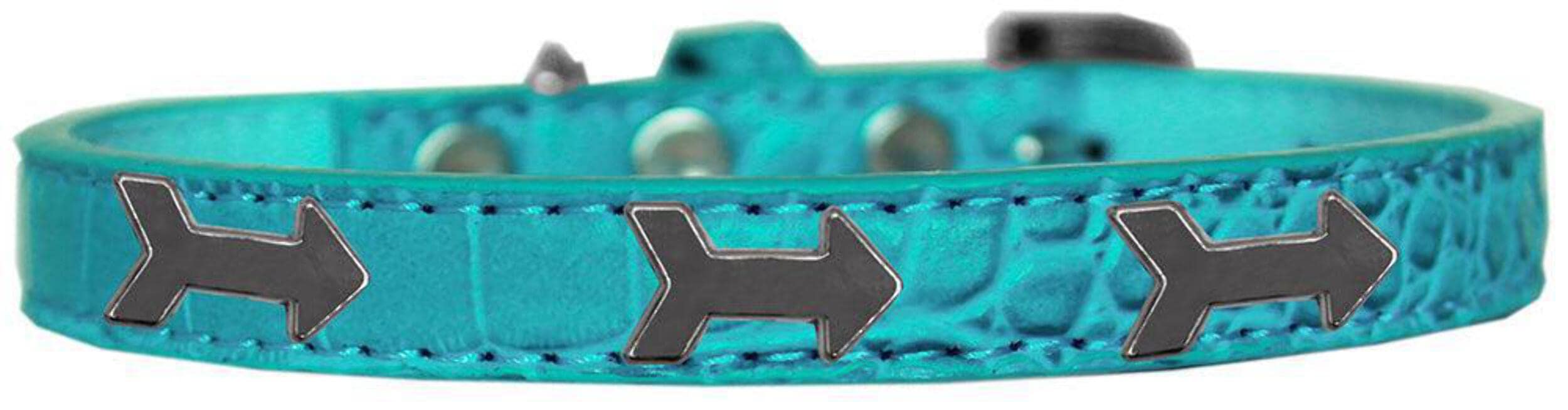 Mirage Pet Products Arrows Widget Croc Dog Collar Turquoise Size 18