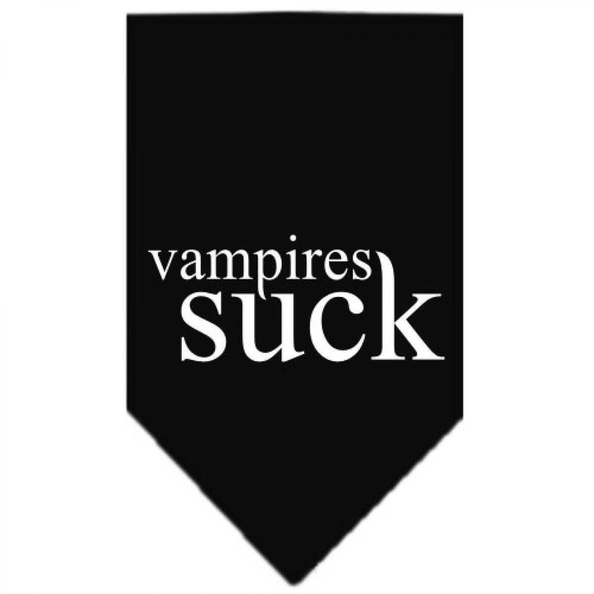 Halloween Pet and Dog Bandana Screen Printed, &quot;Vampires Suck&quot; Black Small