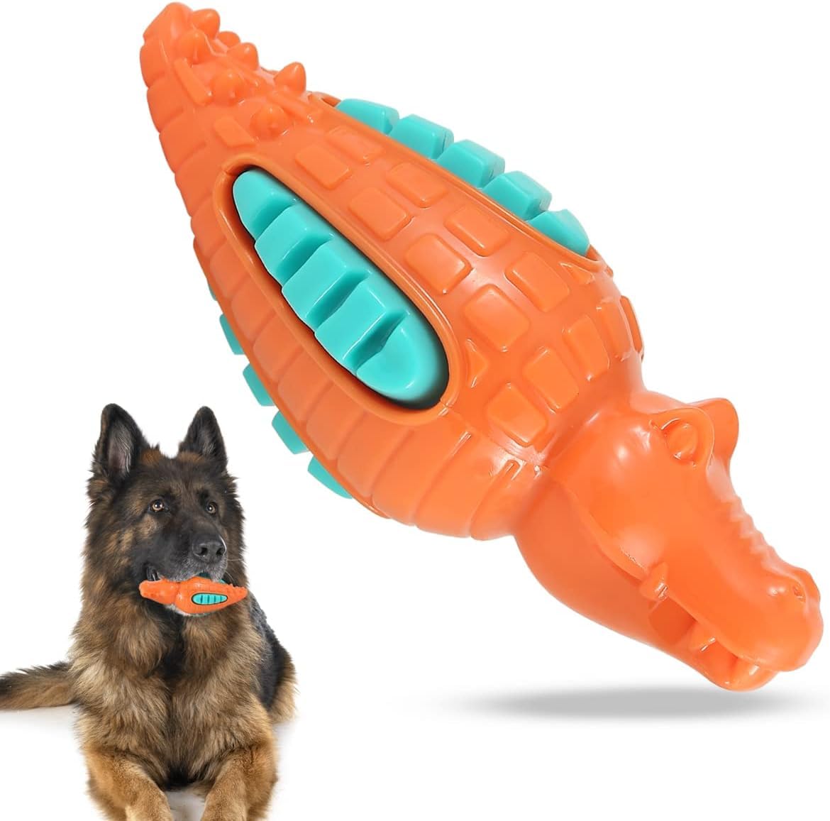 Premiumav Squeaky Rhino Dog Toy For Small & Medium Dogs  Durable BiteResistant Tpr Chew Toy For Teeth Cleaning, Interactive Fe
