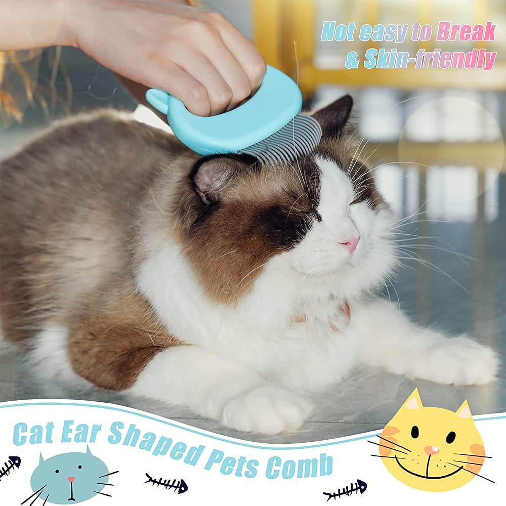 Cat Comb Pet Short & Long Hair Removal Massaging Shell Comb Soft Deshedding Brush Grooming And Shedding Matted Fur Remover Massa