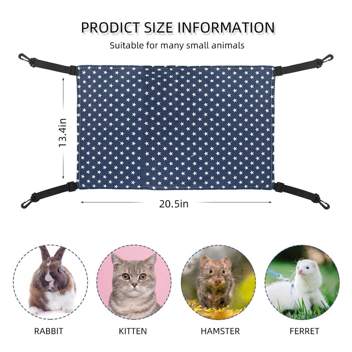 Pet Hammock For Cage Reversible Cat Hanging Hammock Soft Hanging Bed For Ferret Kitten Puppy Cats Small Dogs Rabbits Small Anima