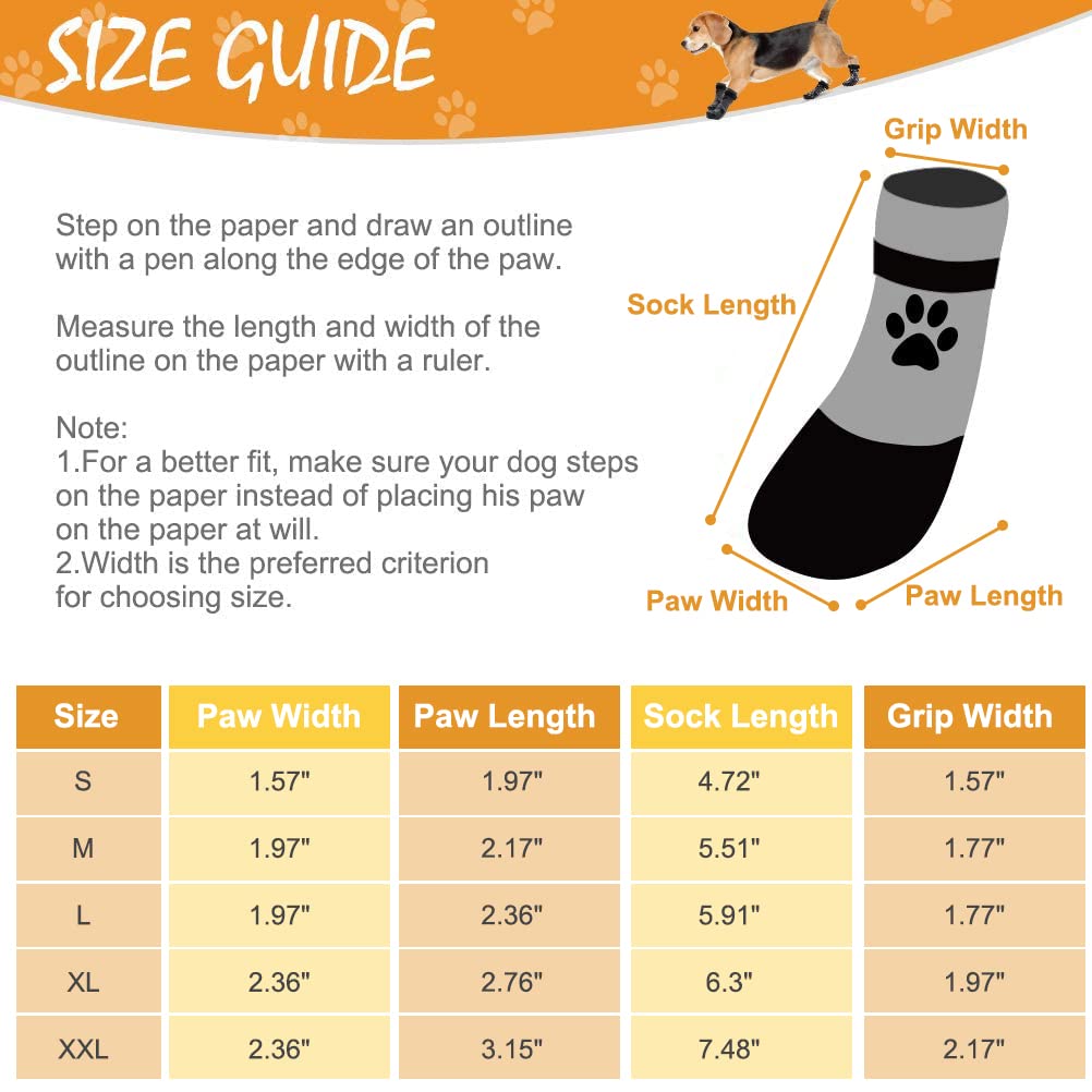 Bingpet Anti-Slip Dog Socks, Waterproof Paw Protectors With Reflective Straps, Dog Boots For Hot Pavement For All Season, Dog Shoes With Traction Control For Indoor & Outdoor Wear, 4Pcs