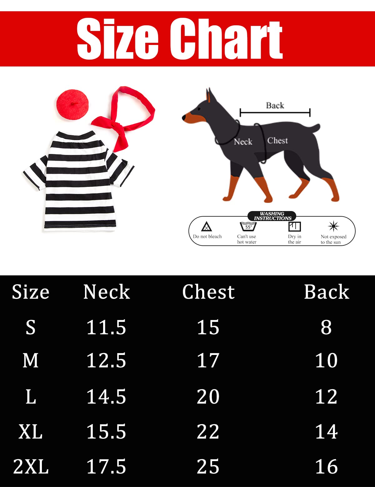 Coomour Artist Dog Costume With Funny Hat Painter Pet Clothes For Small Dog Shirts Puppy Summer T-Shirt (L) Black