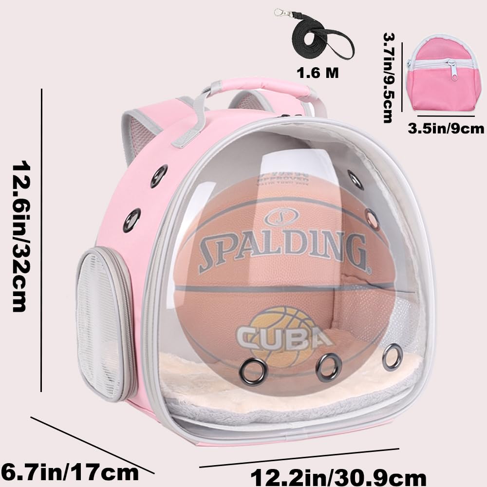 Portable Guinea Pig Backpack With Small Bag Harness And Leash Set, Space Capsule Bubble Window Pet Carrier Cage Travel For Rabbi