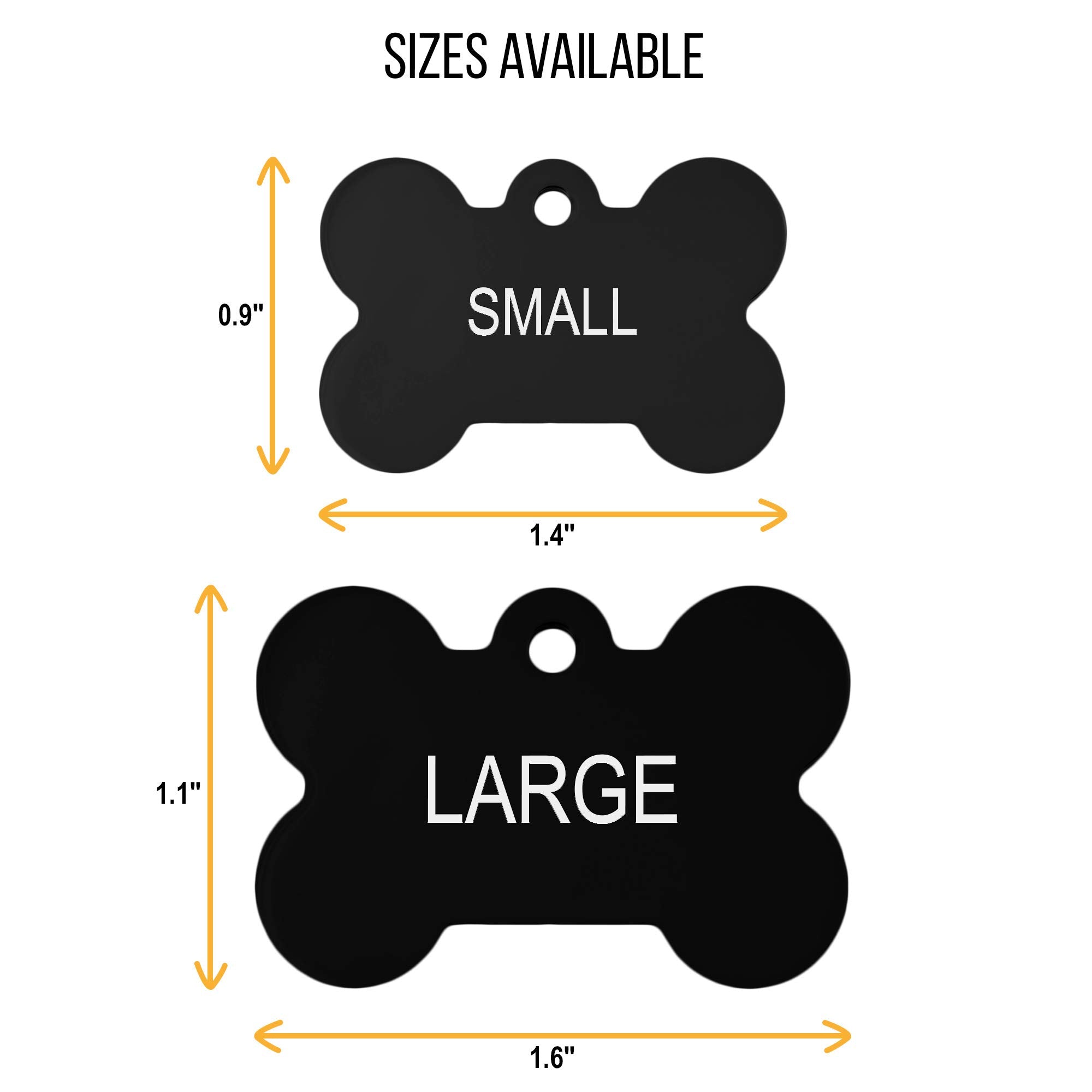 Bone Shape Dog Id Tags Aluminum Custom Laser Engraved Both Sides With Up To 4 Lines Of Text, Dog Name Tags Personalized With Dur