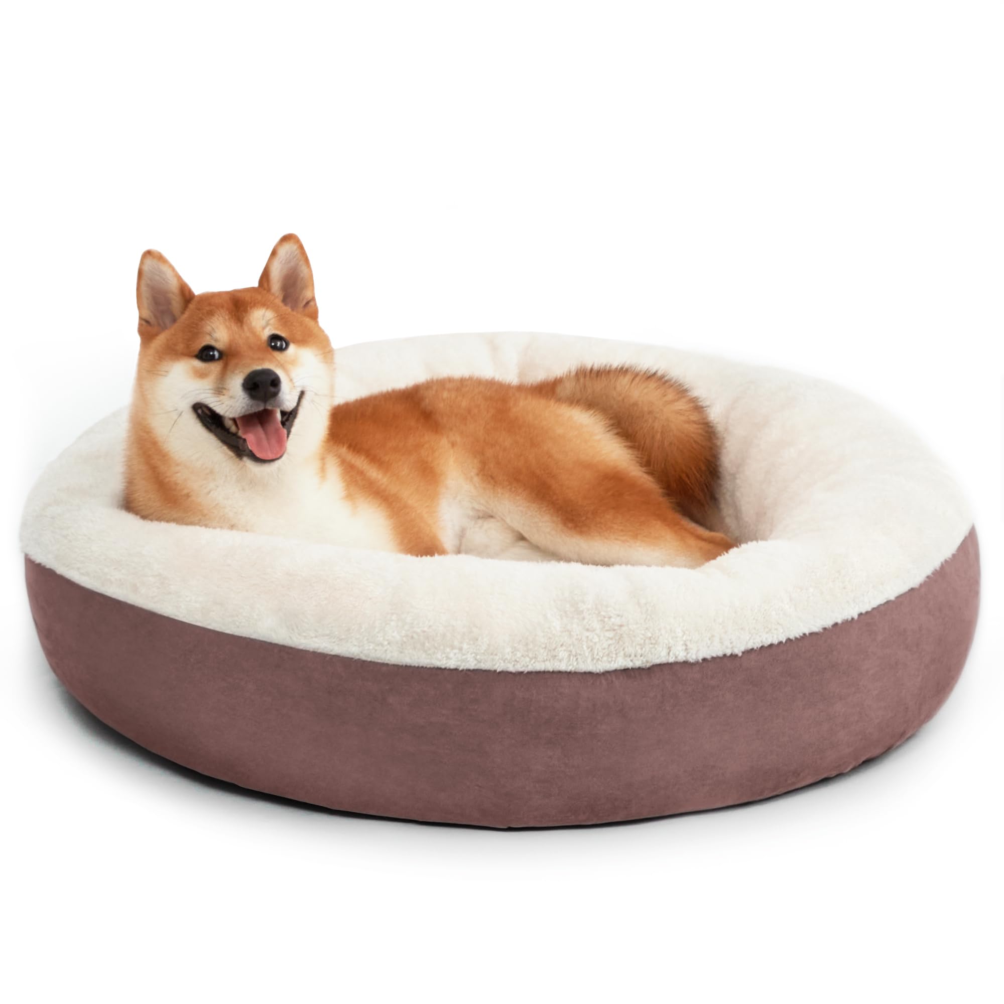 Love'S Cabin Round Donut Cat And Dog Cushion Bed, 30In Pet Bed For Medium Or Large Dogs, Anti-Slip & Water-Resistant Bottom, Sof