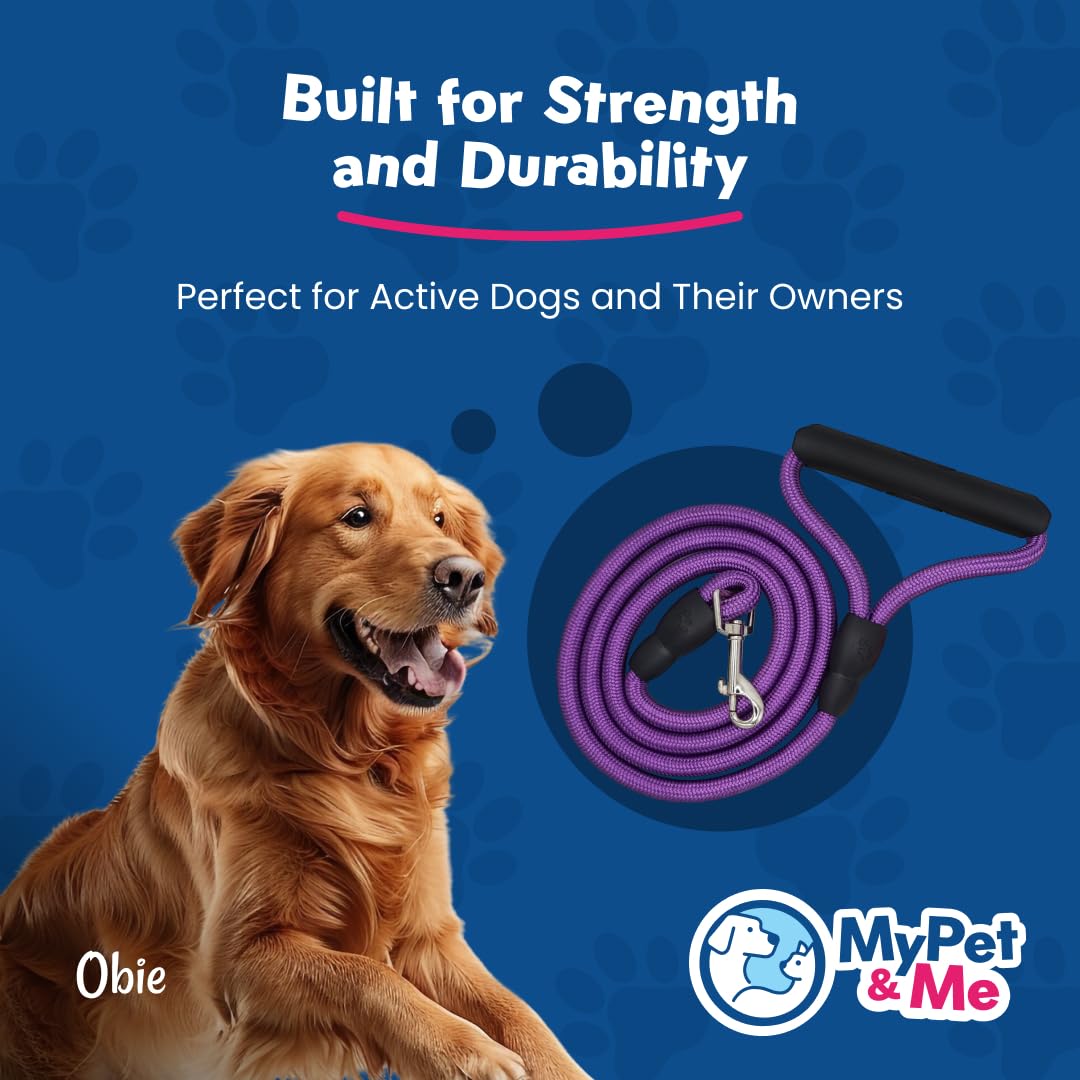 My Pet & Me - Dog Leash For Large & Medium Dogs - Durable Training Leash With Soft Padded Handle - Strong Pet Leashes For Walkin
