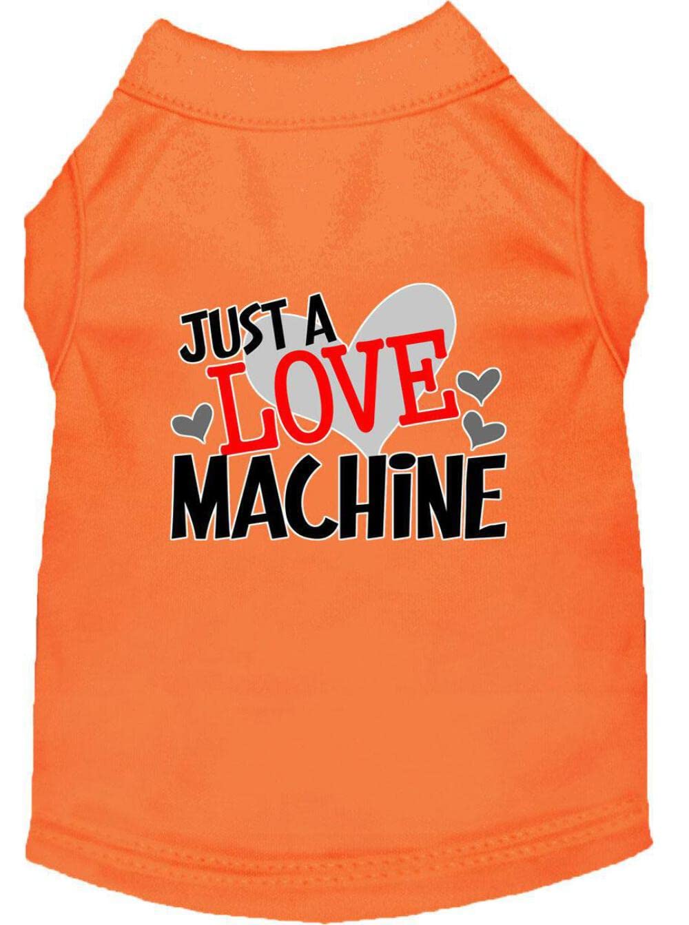 Pet Dog & Cat Shirt Screen Printed, "Just A Love Machine" Gray SM (3-6 lbs.)