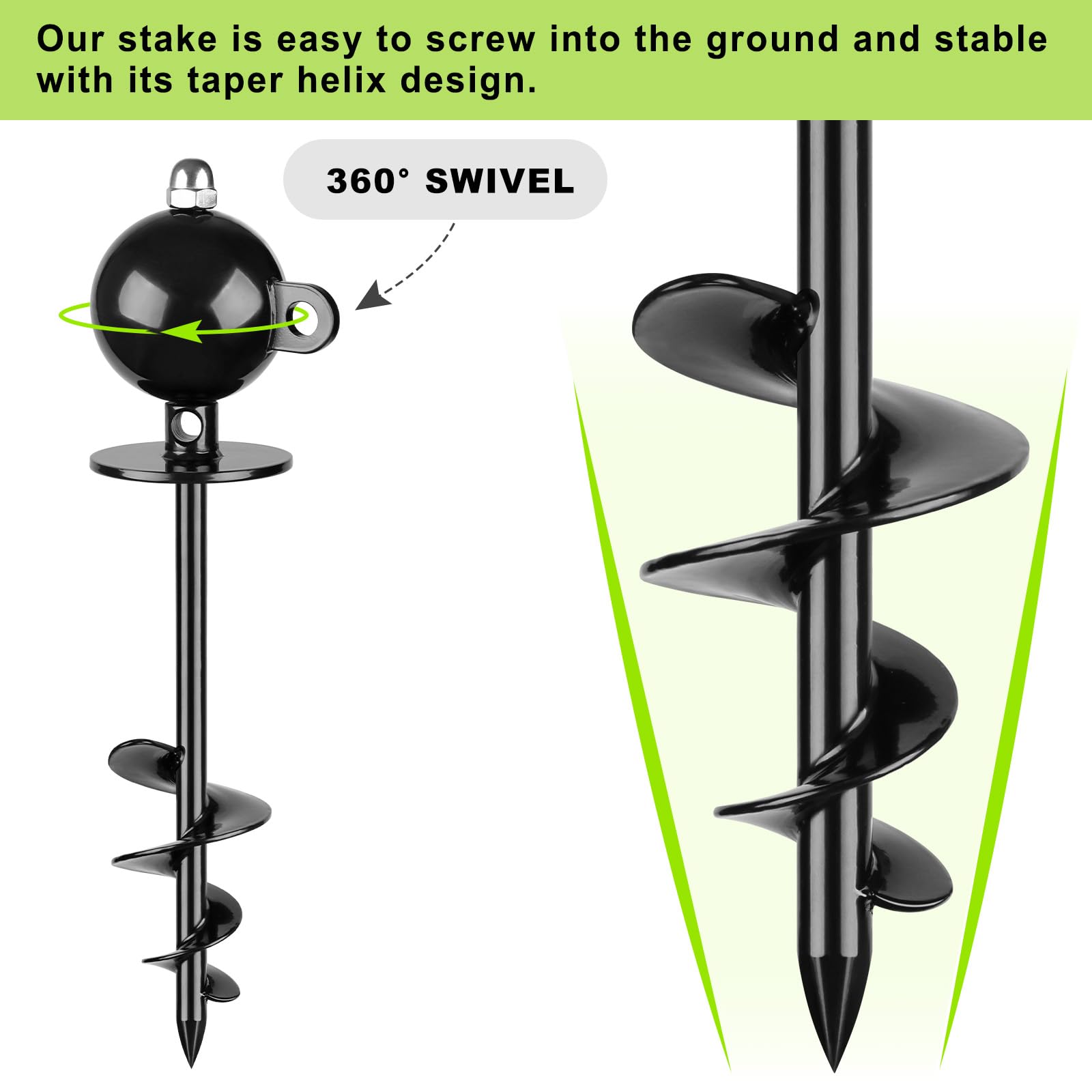 Seleware Dog Tie Out Stake Outdoor Anti-Rust Dog Anchor With Stainless Steel Dog Chain Leash For Large Dogs Up To 100 Lbs, Free