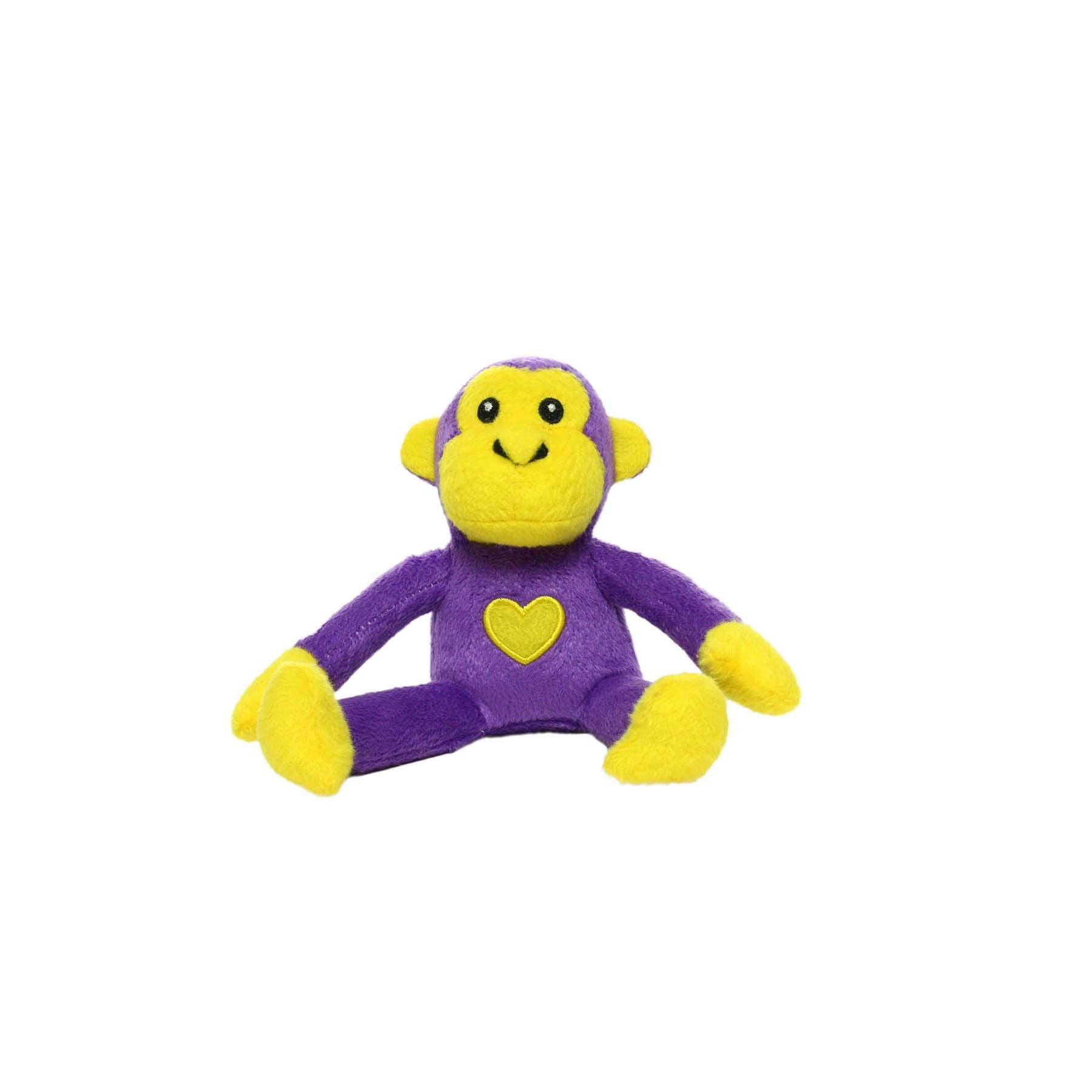 MIGHTY- Safari Junior Purple Monkey - Squeaker-Multiple Layers. Made Durable, Strong & Tough. Interactive Play Dog Toy (Tug, Tos