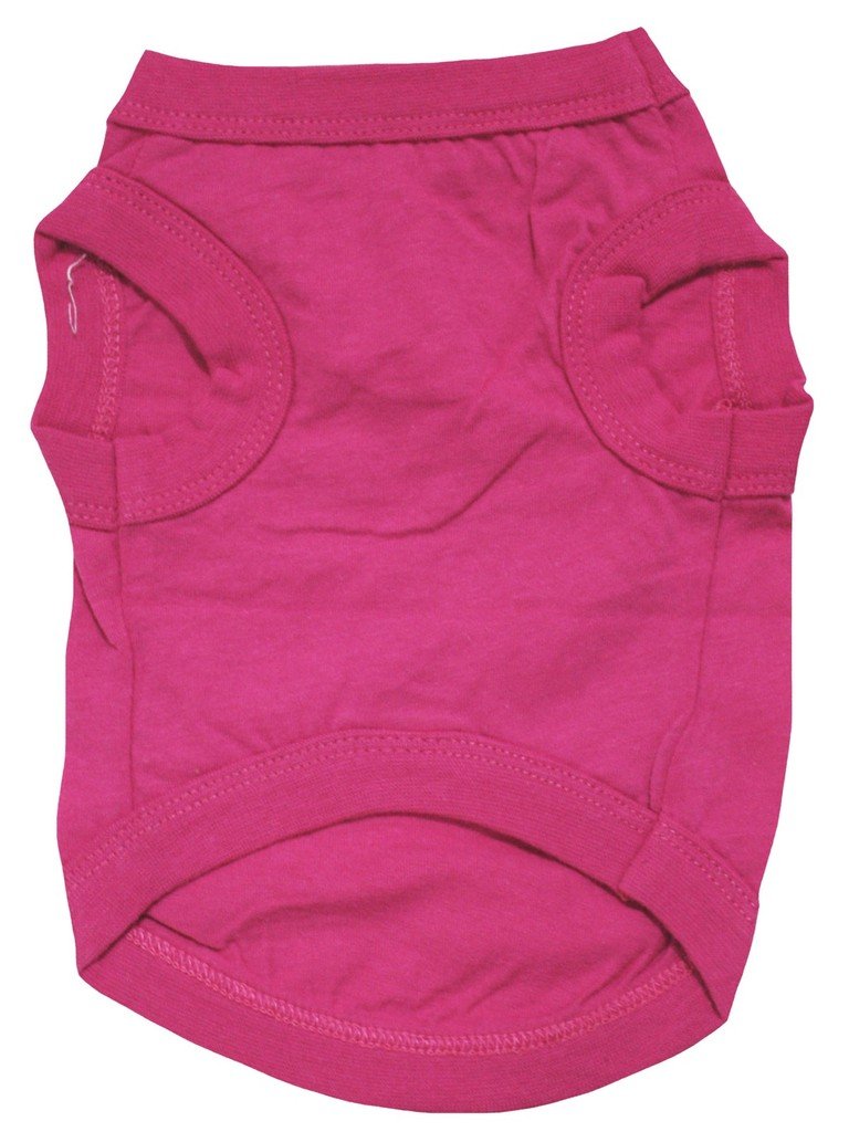 Petitebella Plain Single Color Puppy Dog Shirt (Hot Pink, Large)
