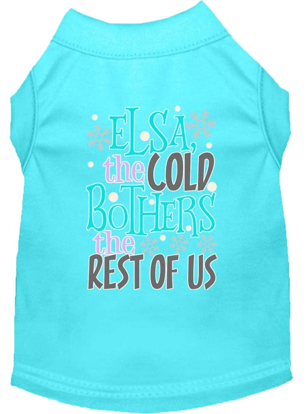 Pet Dog & Cat Shirt Screen Printed, "Elsa, The Cold Bothers The Rest Of Us" Green XXL