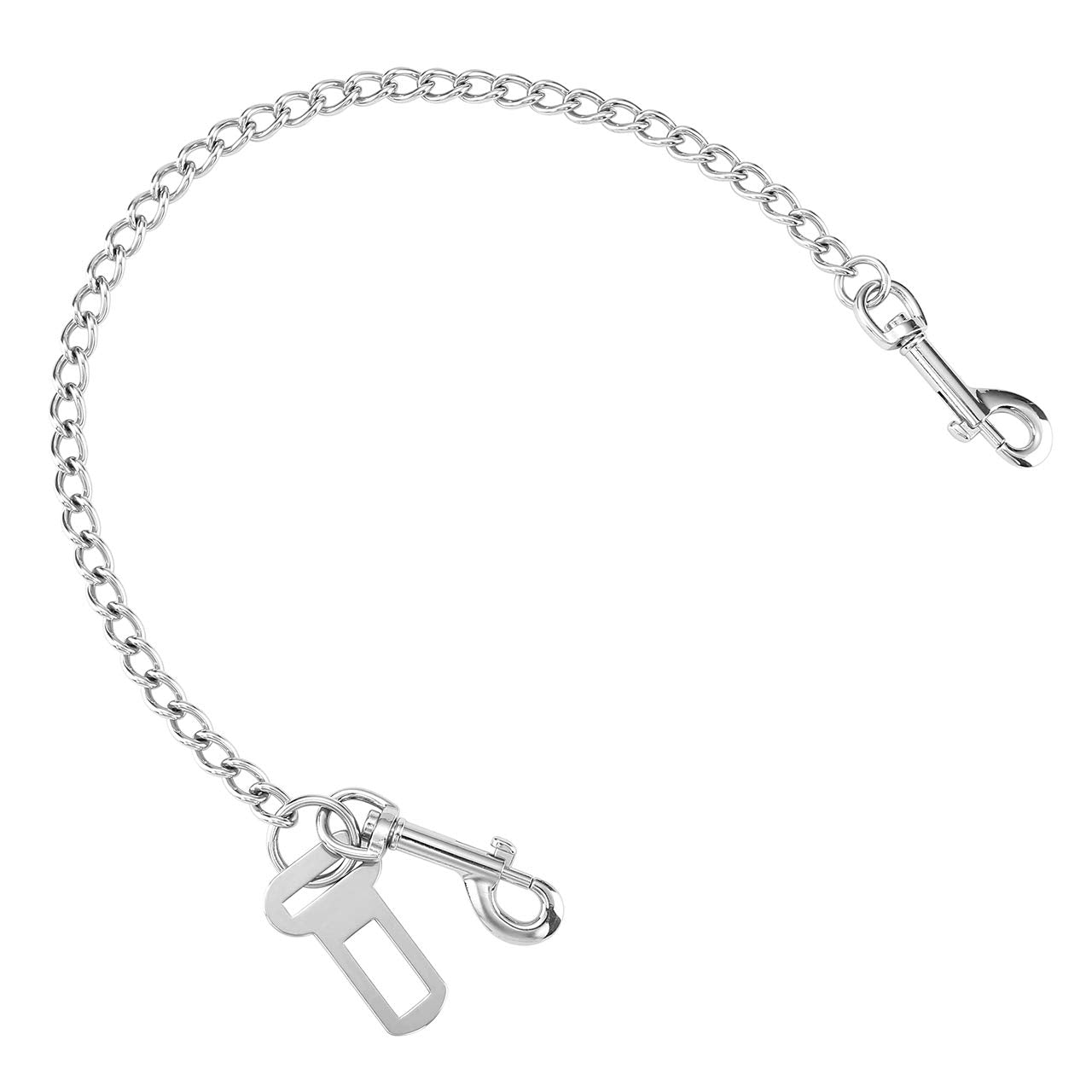 Mogoko Stainless Steel No Chew Dog Car, Pet Vehicle Safety Restraint, Heavy Duty Big Canine Dog Car Leash Strap With Double Clip