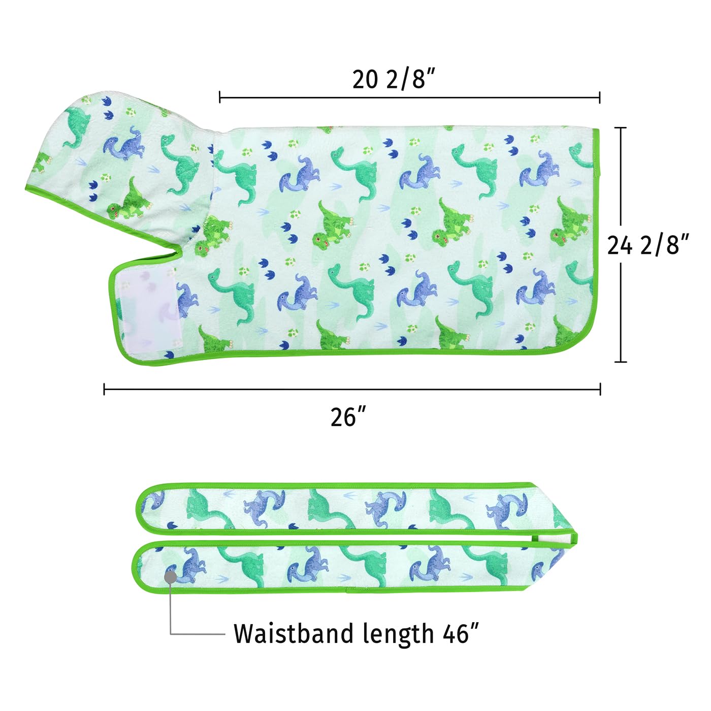 Hde Dog Bathrobe Super Absorbent Quick Drying Towel With Hood For All Dog Breeds Sizes S-Xxl - Cute Dinosaurs - M