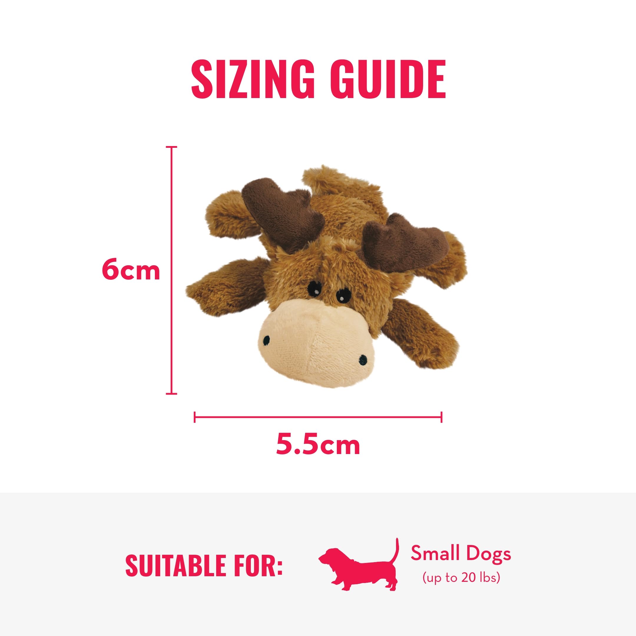 Kong Cozie Marvin Moose & Squeakair Balls (3 Pack) - Dog Fetch & Chew Toys For Fun - Soft Toy Moose For Indoor Play - Durable Do