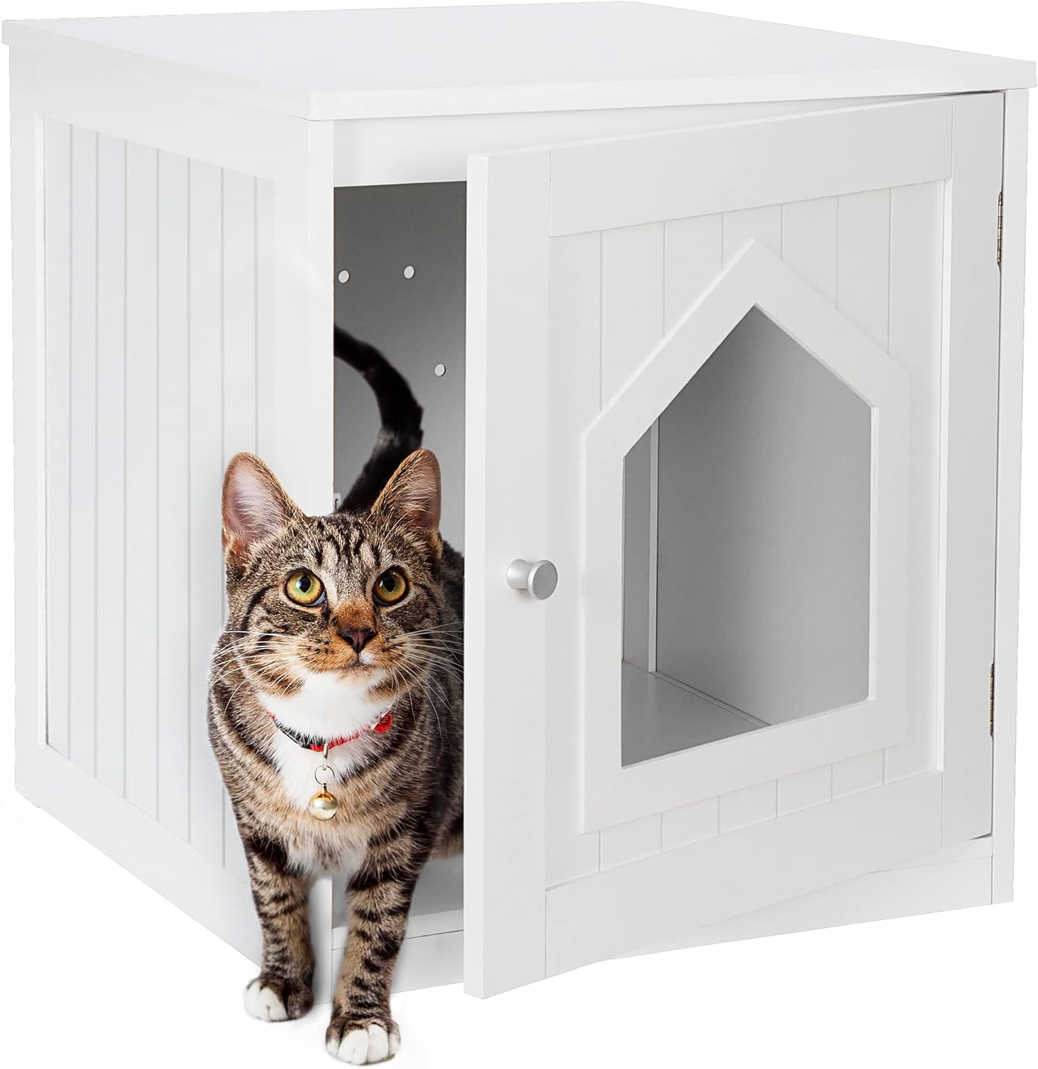 Litter Box Enclosure Cat Litter Box Furniture Hidden Litter Box Furniture Indoor Box Cabinet Cat House Side Table Nightstand (Wh
