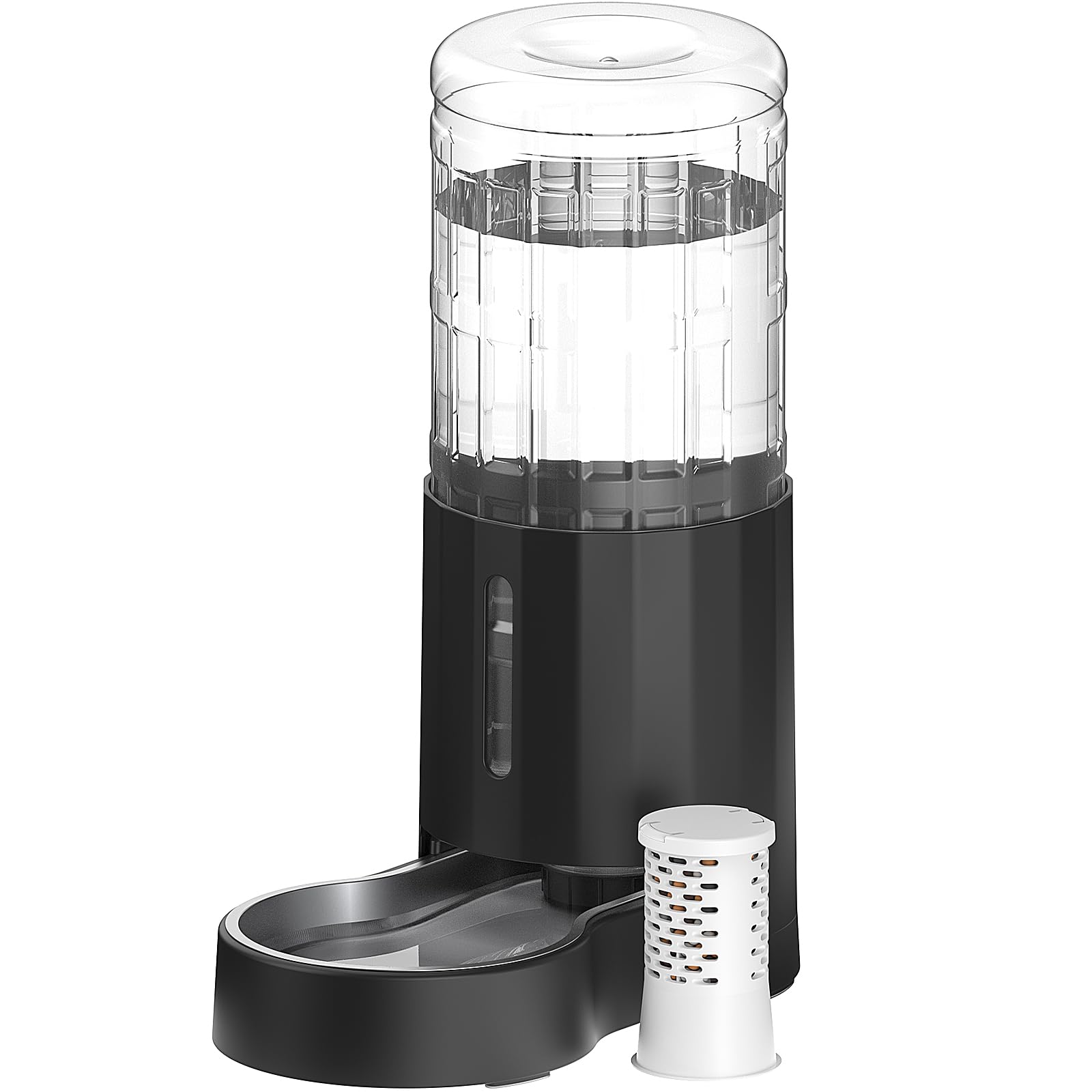 CZPET 2.5 Gallon Dog Water Bowl Dispenser,Filter Automatic Dog and Cat Water Dispenser with Stainless Steel Bowl, Gravity Watere