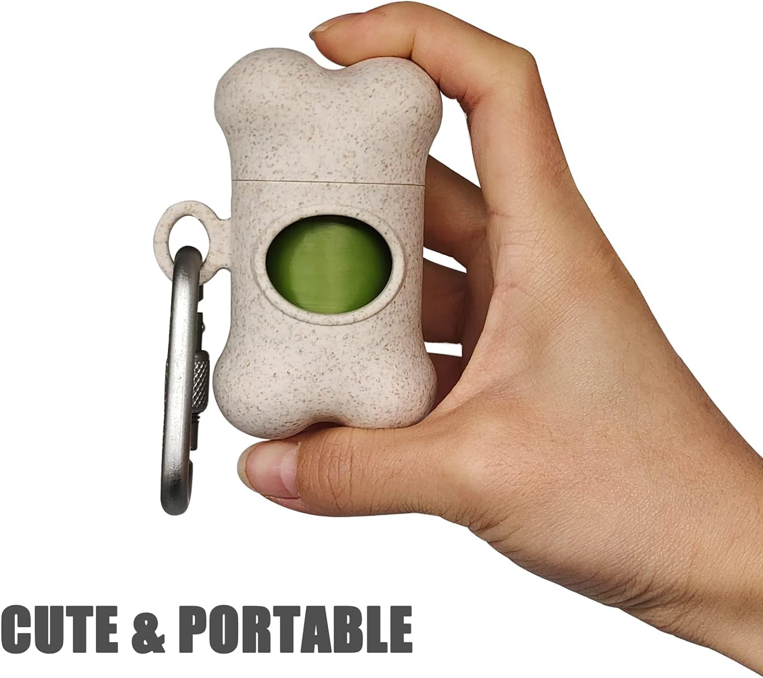 Shaouman Bone Shaped Dog Waste Bag Dispenser With Leakproof Bags, 2 Holders, 30 Bags, Beige