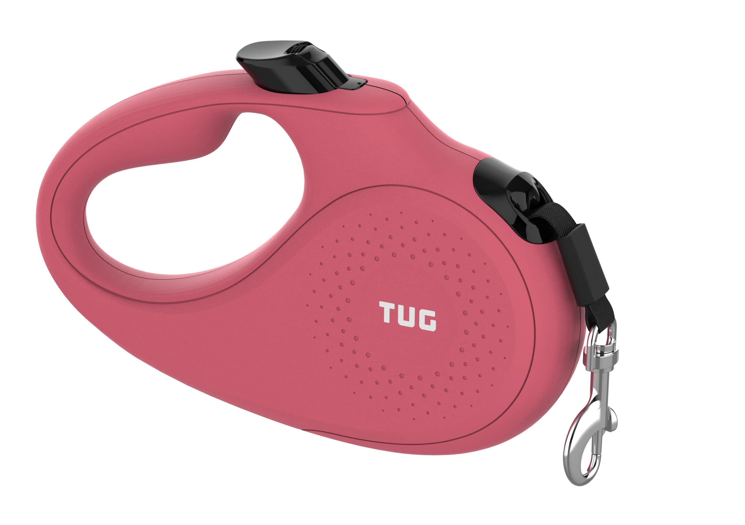 Tug Monochrome 360 Tangle-Free Retractable Dog Leash | 16 Ft Strong Nylon Tape (Small, Pink)