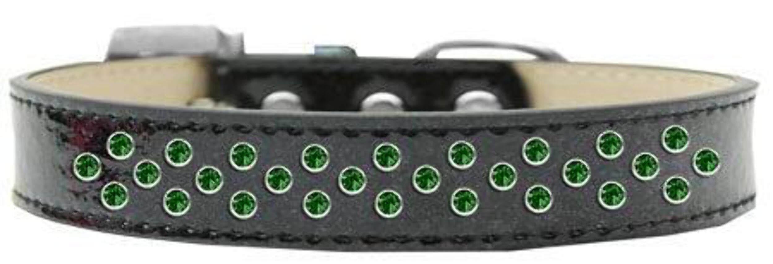 Dog, Puppy & Pet Ice Cream Collar, Emerald Green Crystal Rimsets Sprinkles Black 16