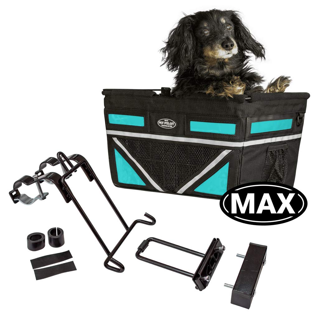 Travelin K9 Pet-Pilot Max Dog Bicycle Basket Carrier | 8 Color Options For Your Bike (Turquoise)