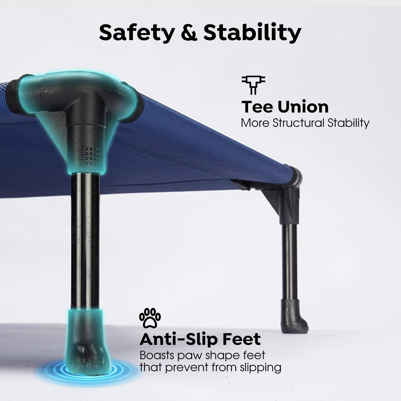 Veehoo Cooling Elevated Dog Bed, Portable Raised Pet Cot With Washable & Breathable Mesh, No-Slip Feet Durable Dog Cots Bed For Indoor & Outdoor Use, X Large, Cwc1803-Xl