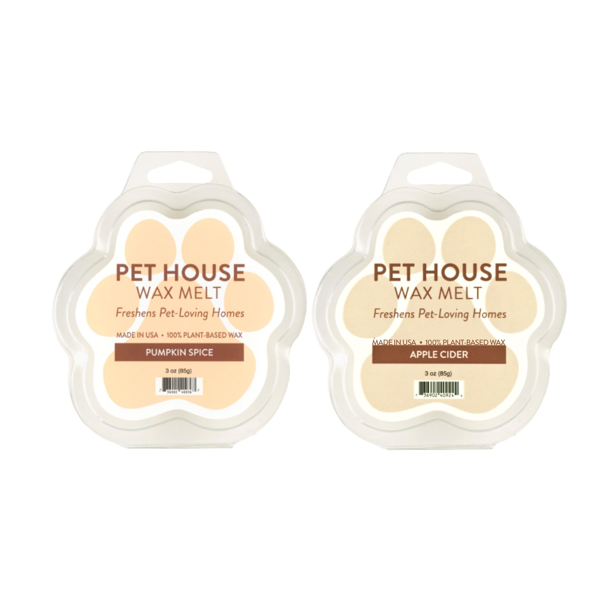 One Fur All Pet House Wax Melts - Pumpkin Spice/Apple Cider Pack Of 2 - Pet Odor Eliminating Wax Melts - Long-Lasting Scented Wa
