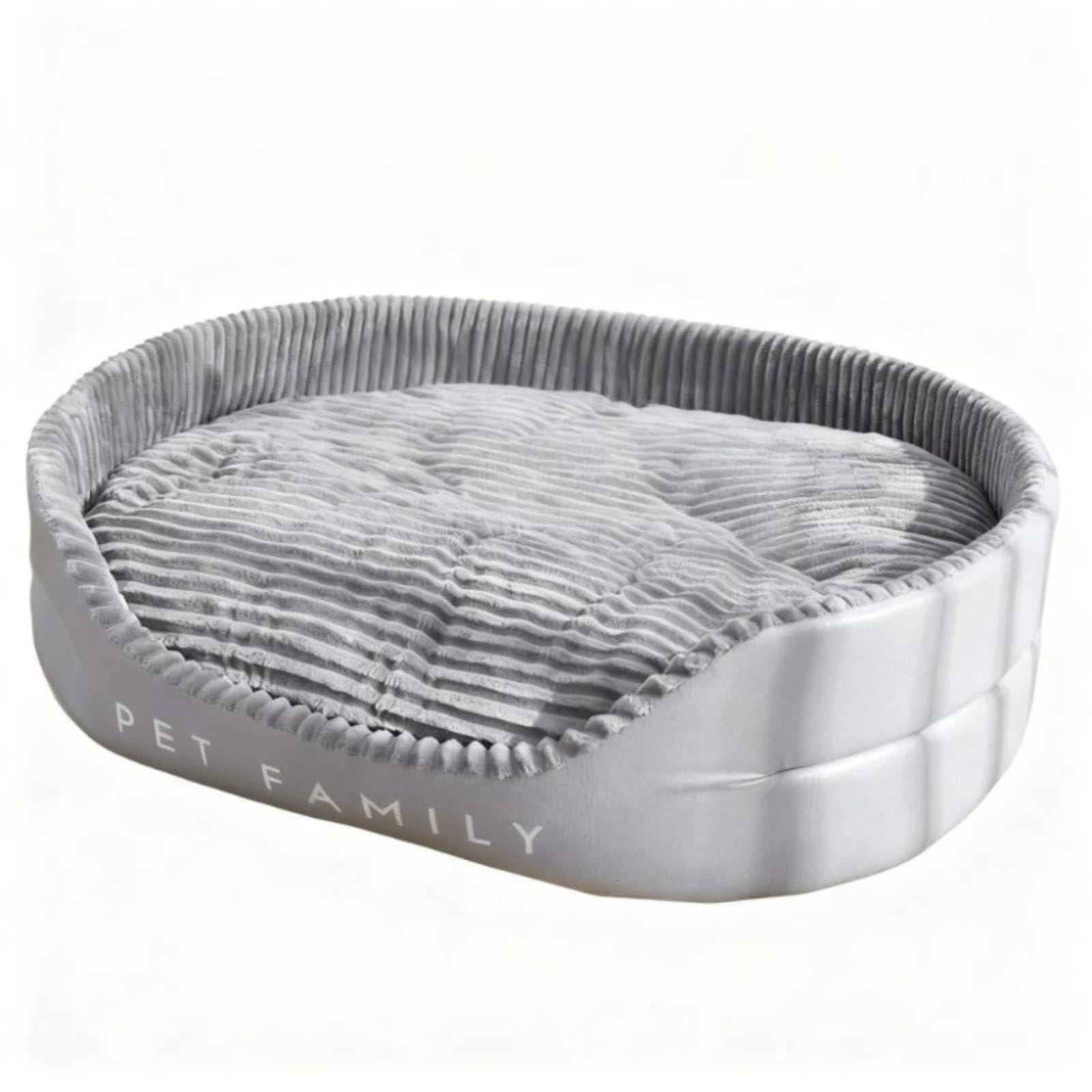 ZOOMELLA Dog Bed, cleanable Pet Mat, suitable for all seasons, for Large Dogs, Removable Cover Silver Gray+Pad 65 * 50 * 20cm|So