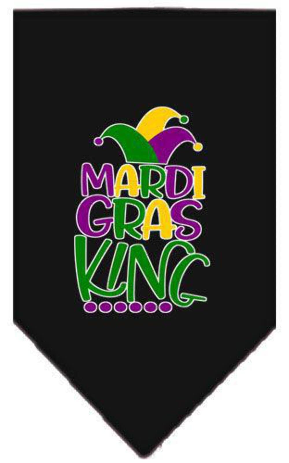 Mirage Pet Product Mardi Gras King Screen Print Mardi Gras Bandana Black Large