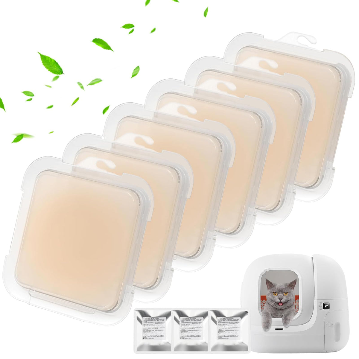 6 Pack Pet Odor Eliminator N50+ For Puramax Self-Cleaning Cat Litter Box, Cat Toilet Odor Control, Can Be Placed In Litter Box O