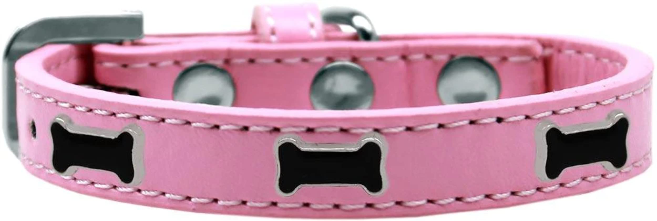 Mirage Pet Products Black Bone Widget Dog Collar Gold Ice Cream, Size 20