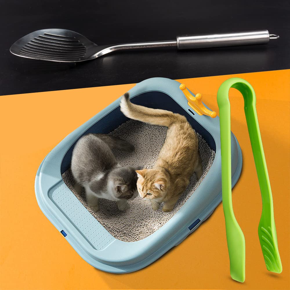 Cat Litter Scooper, Cat Accessories Cat Scoop Stainless Steel Kitten Scoop Poop Sifting Cleaning For Litter Box, Cat Poop Sifter