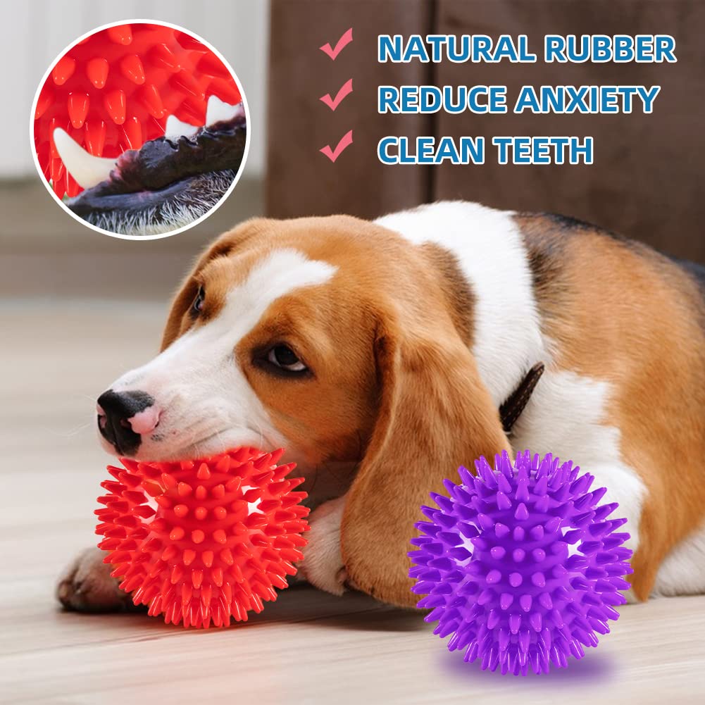4.5    Heavy Duty Squeaky Dog Balls Toys For Medium Large Dogs 4 Pack Indestructible Dog Toys For Aggressive Chewers Spike Dog B