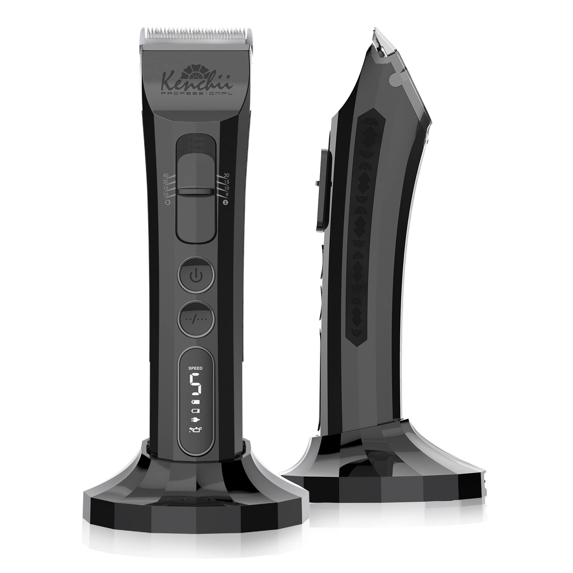Kenchii Flash Dog Clippers For Grooming - 4-In-1 Digital Cordless Dog Grooming Clippers - Precision Pet Grooming Trim, Shape, And Style Effortlessly, Pearl Black