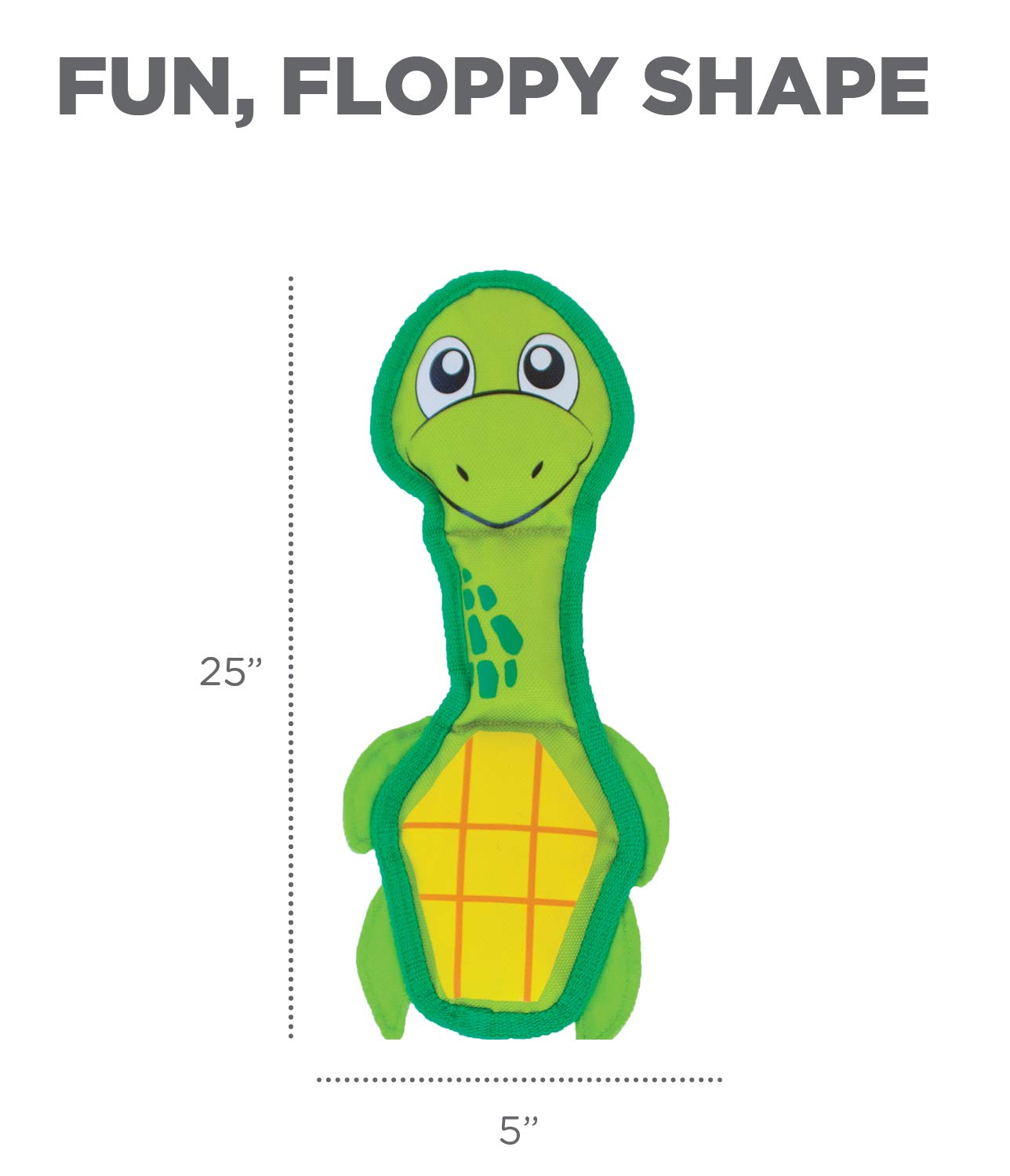 Outward Hound Fire Biterz Turtle Plush Firehose Material Interactive Dog Toy, Medium