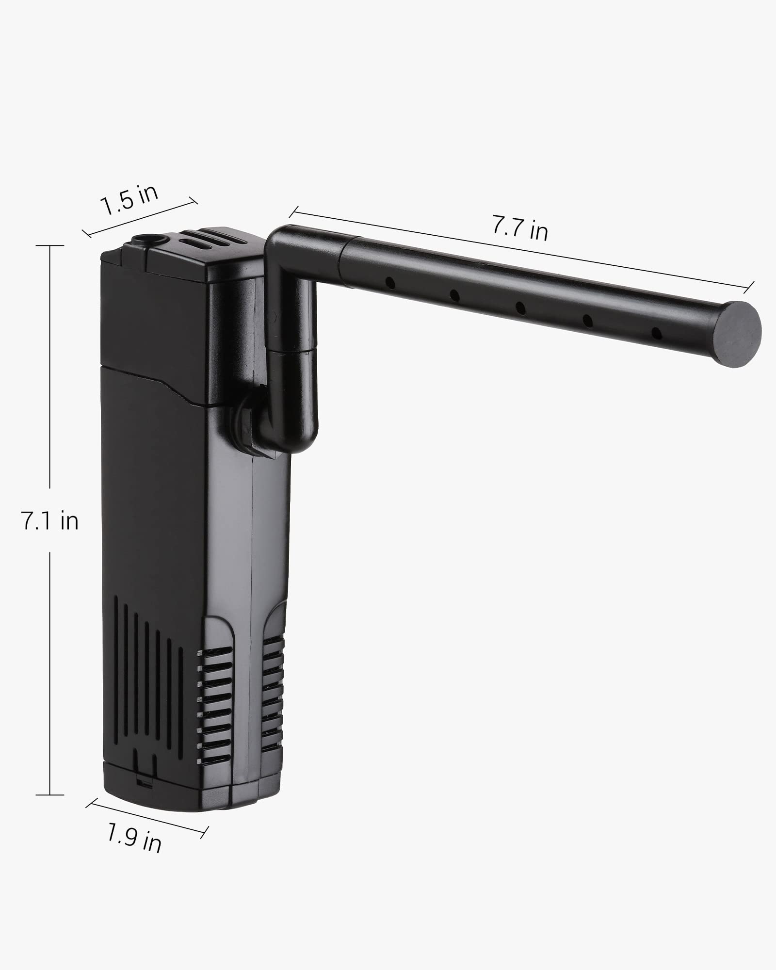 Nicrew Aquarium Internal Filter, Submersible Power Filter With Multiple Function, Aeration System With Sponge Filter For Fish Tanks 10-20 Gallon, 100 Gph, 7W