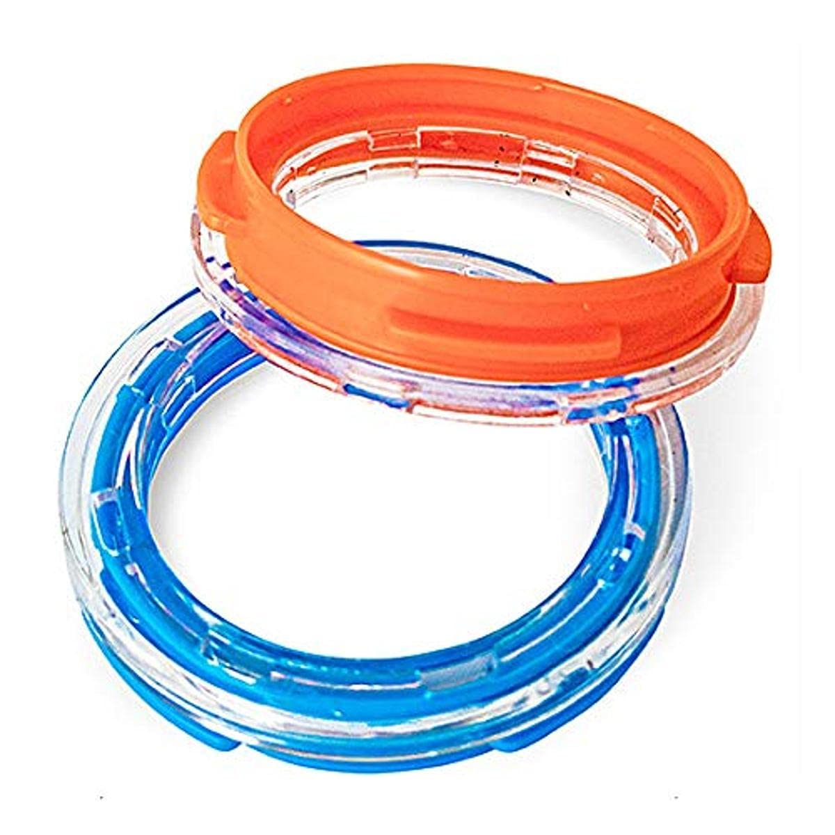 Ferplast Hamster Cage Play Tube | Two-Piece Spare Tube Plastic Connection Ring Piece, 2.4 Inch Diameter, Blue And Orange