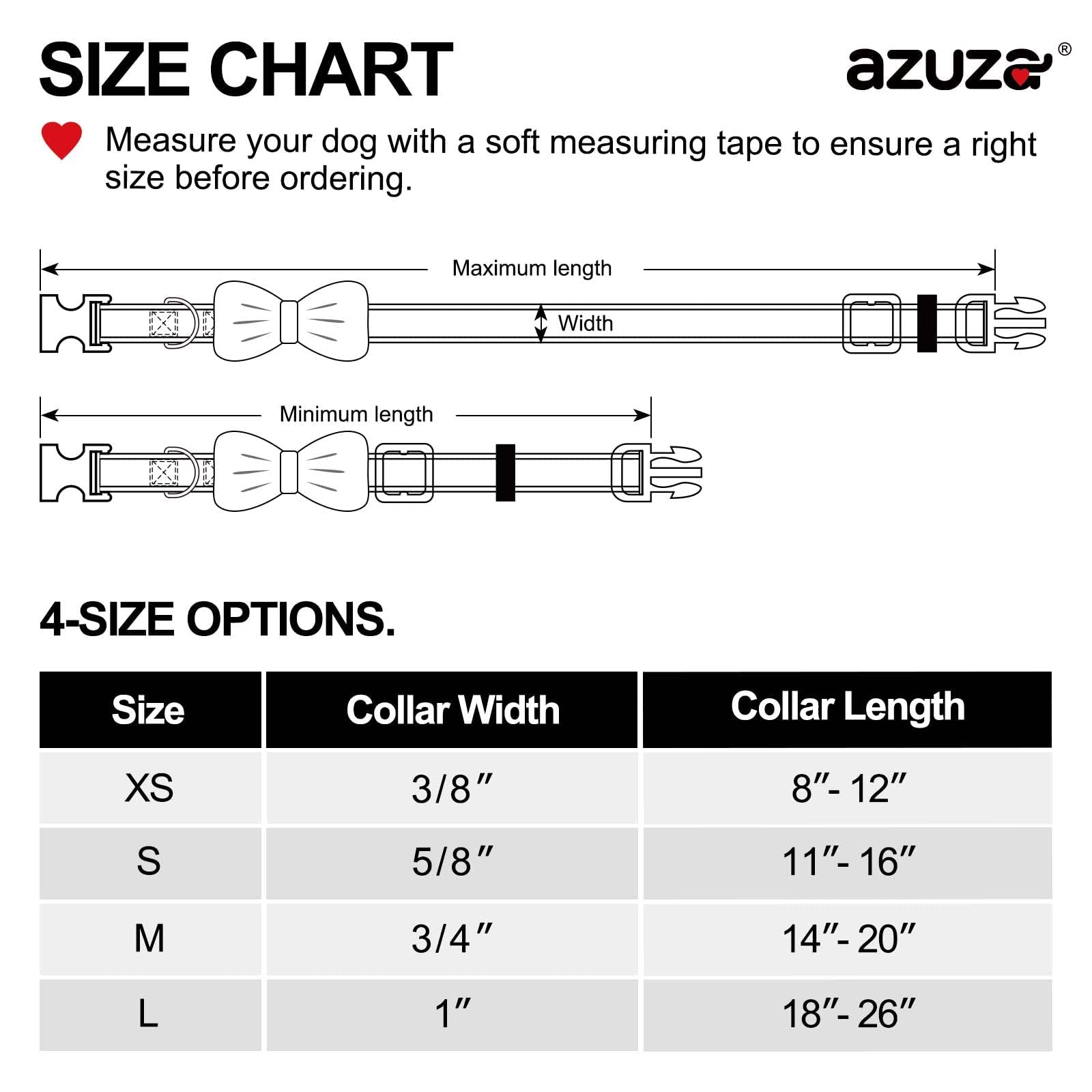 Azuza Fall Dog Collar, Soft & Comfortable Dog Collars With Bow, Plaid Dog Collars For Medium Dogs