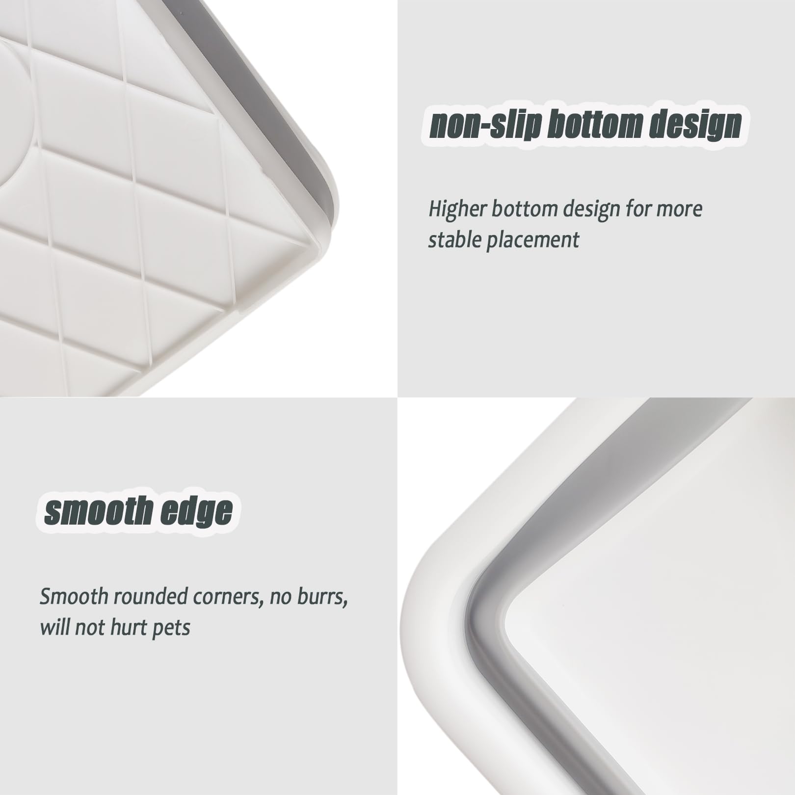 Chuyouan Collapsible Small Cat Litter Box, 14.6 X 10.6 X 4.8 Inch Open Waterproof Low Entry Kitten Potty Pan Semi-Enclosed Pet T