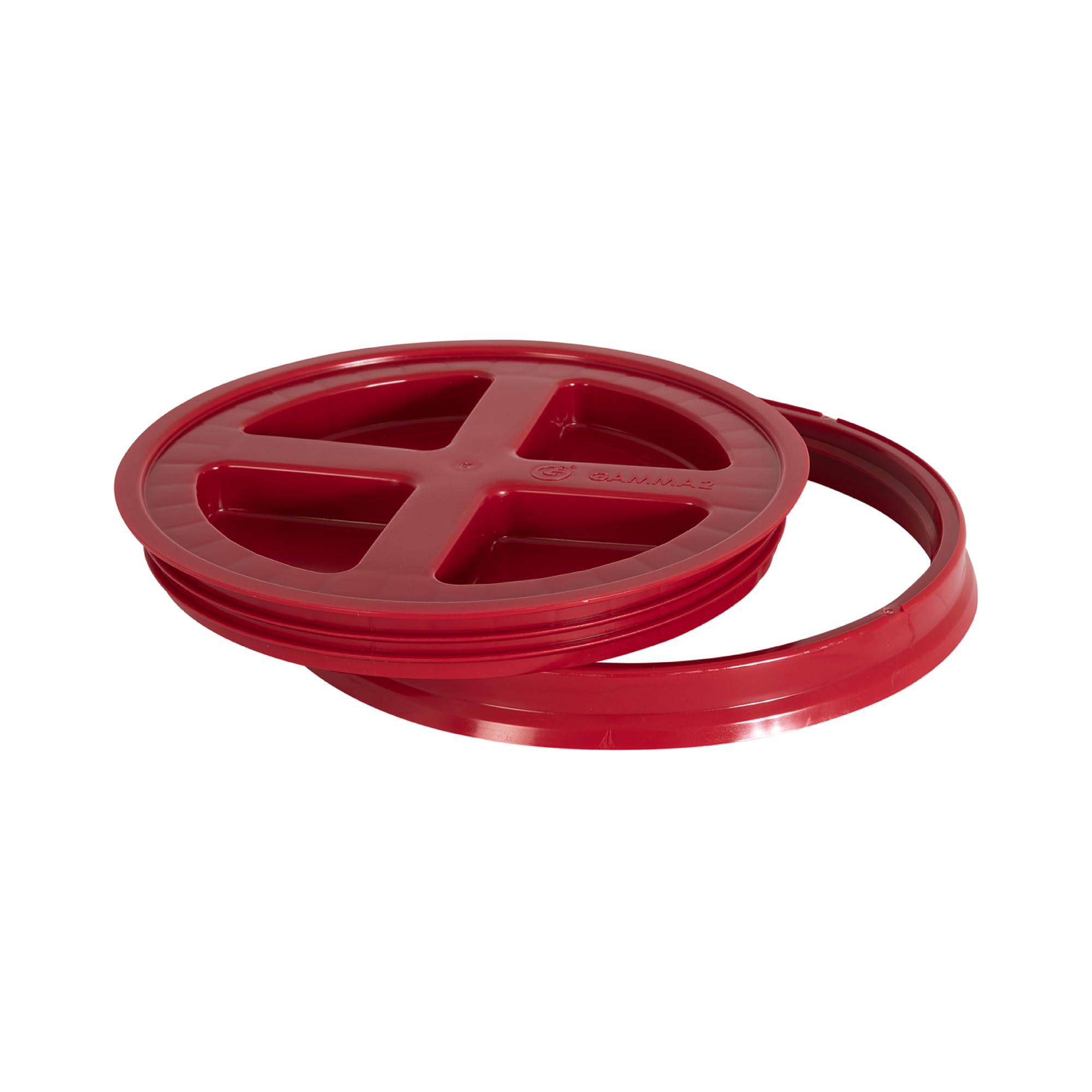 GAMMA2 Gamma Seal Lid - Pet Food Storage Container Lids - Fits 3.5, 5, 6, & 7 Gallon Buckets, Red, Made in USA