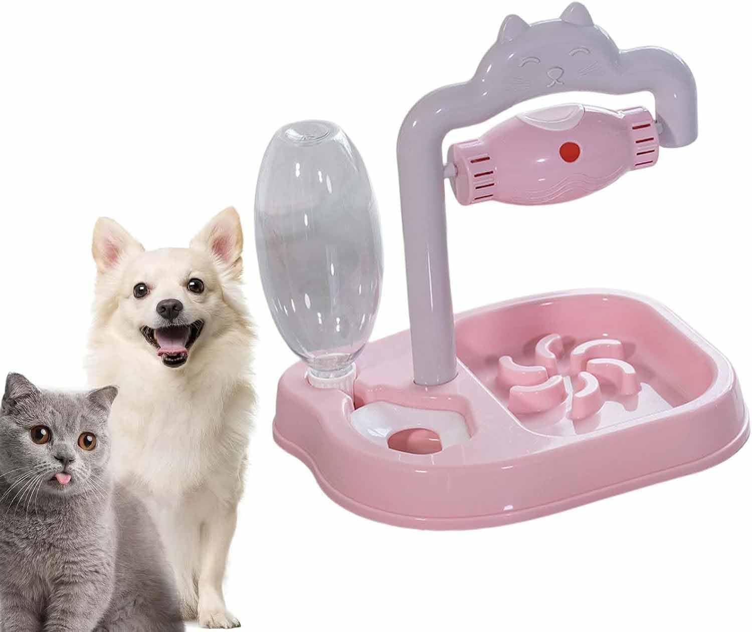 Skofri 2 In 1 Pet Bowl Feeder Water Automatic Dispenser With Bottle Dog Cat, Spill Proof Pet Drinking Fountain Water Bowl For Pe