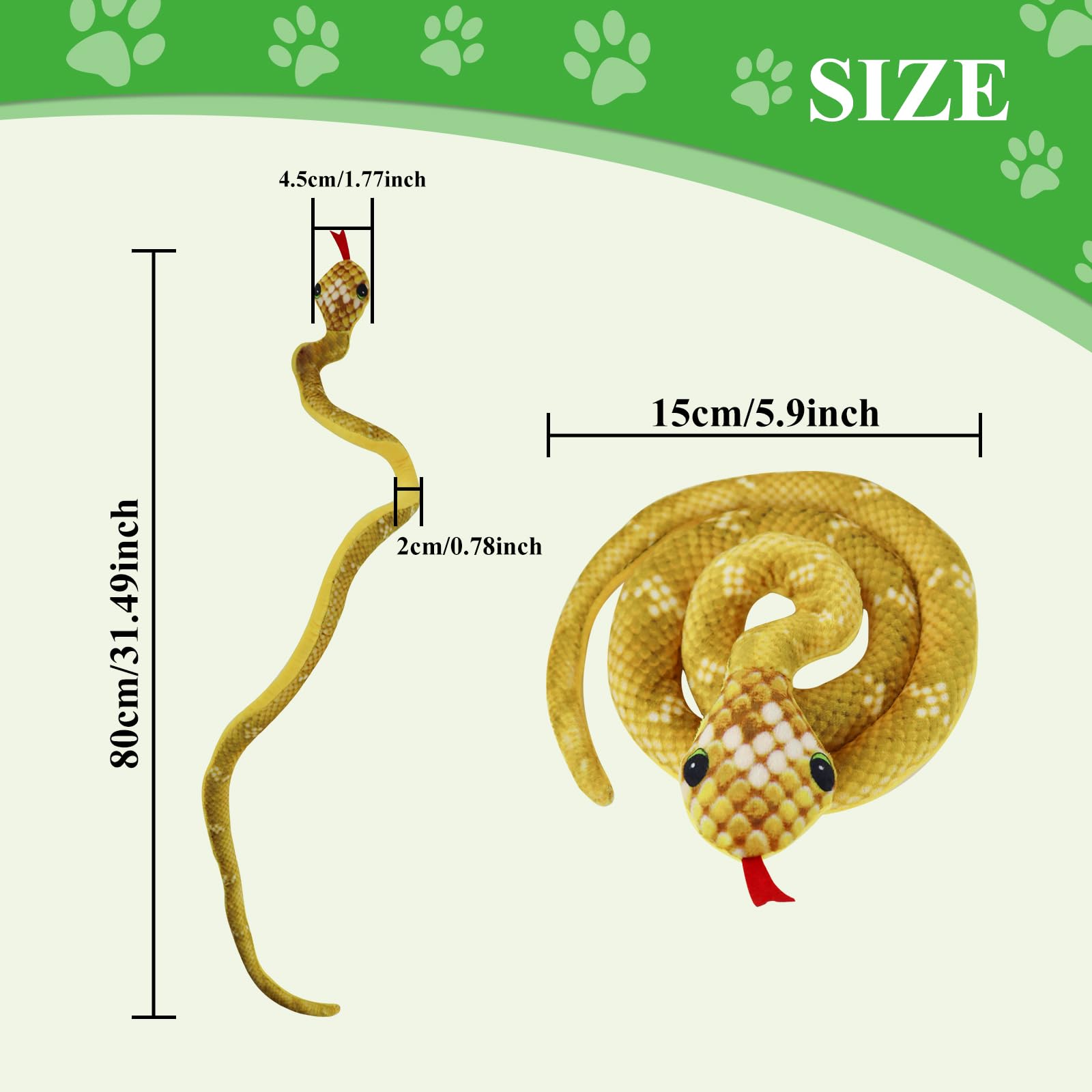 Andiker Cat Catnip Toys For Cats, 31 Inches Long Snake Cat Toys With Crinkle Sound For Indoor Cats Interactive Toy, Soft Plush T