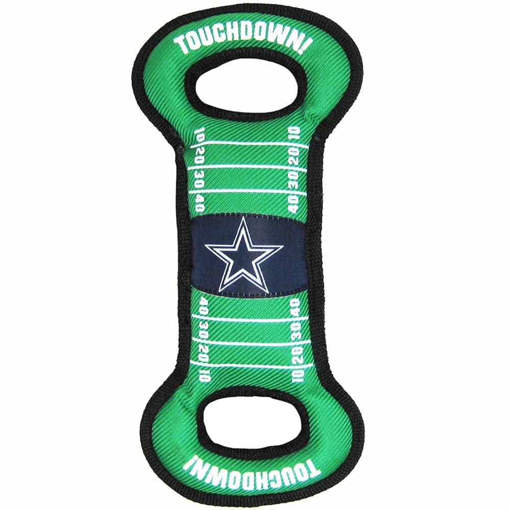 Nfl Football Field Dog Toy With Squeaker. - Dallas Cowboys - For Tug, Toss, And Fetch. - Tough & Durable Pet Toy