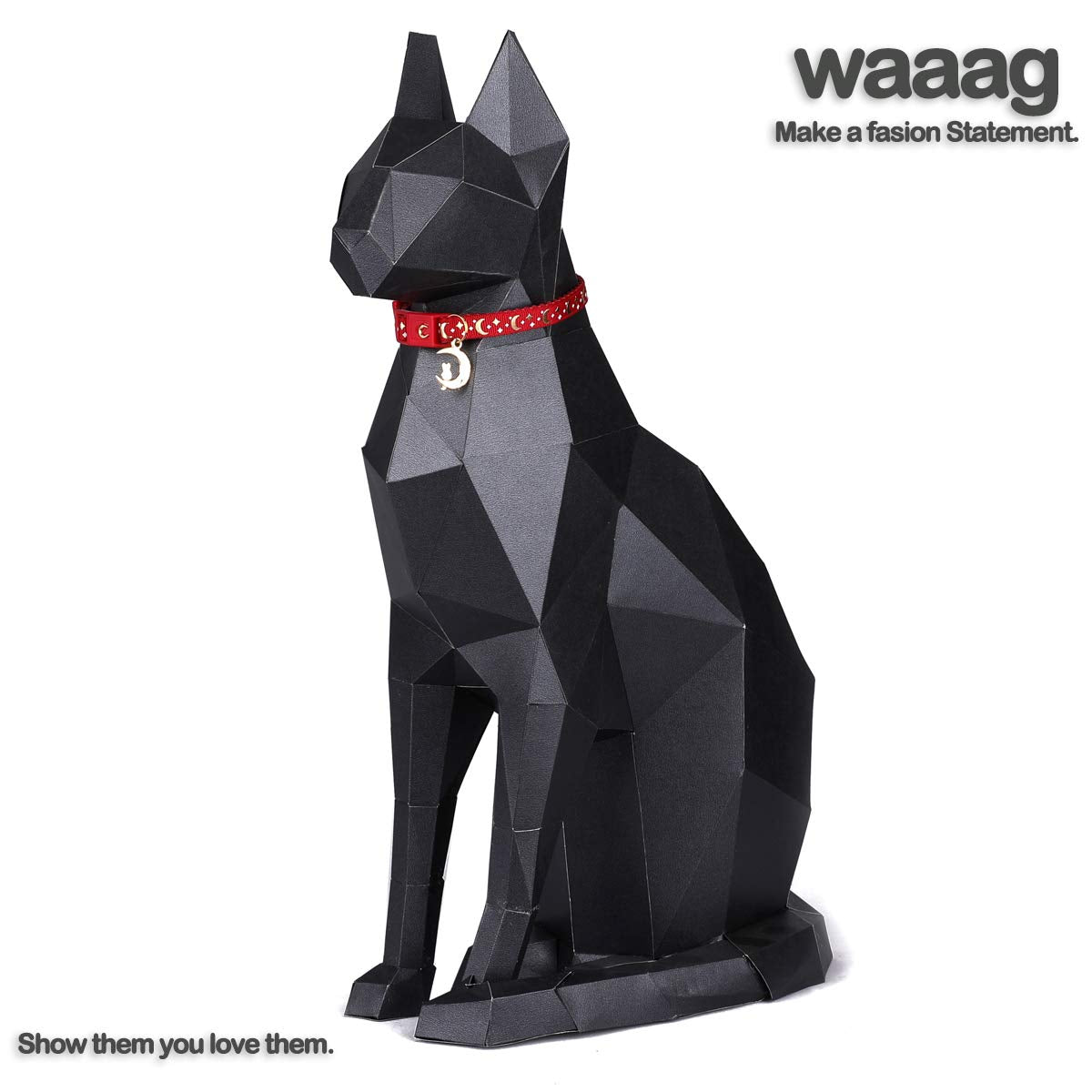 Waaag Cat Collars, Gold Moons And Stars Cat Collar, Safety Breakaway Cat Collar, Glow In The Dark (Kitten 6.5''-10'' Neck, Scarl